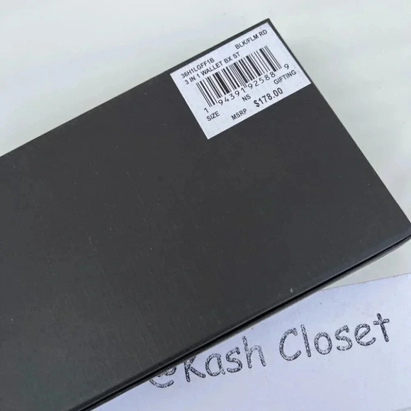 Michael kors Mens Wallet Card Case 3 in 1 Gift box set Black Red Flame - Picture 5 of 5